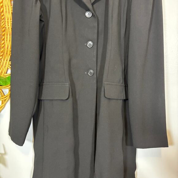 Julian Taylor Black Long Blazer Dress Tailored Minimalist USA Made | True Winter - Picture 5 of 8